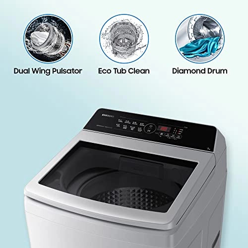 Samsung 7 Kg Inverter 5 Star Fully-Automatic Top Load Washing Machine (WA70BG4441YYTL, Bubble Storm Tech, Lavender Gray)