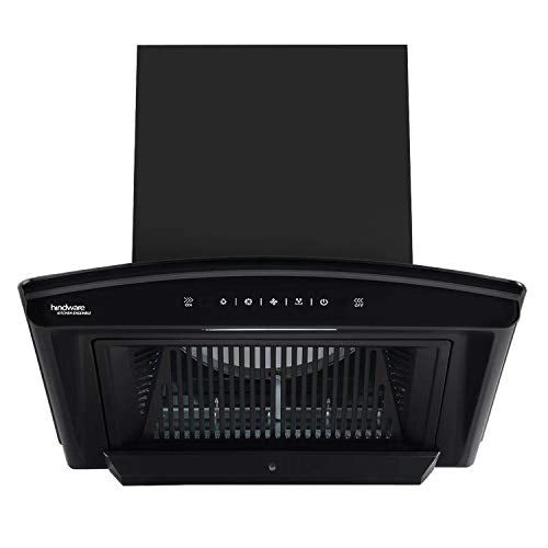 Hindware Nadia 60 cm 1200 m/hr Filterless Auto-Clean Kitchen Chimney with MS and Touch Control (Black, C100220)
