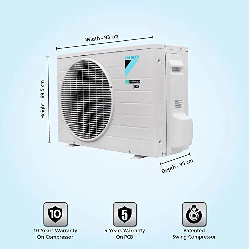 Daikin 1.5 Ton 5 Star Highest ISEER (5.8), Dew Clean Technology, Inverter Split AC (Copper, PM 2.5, 2022, FTKF50U, White)