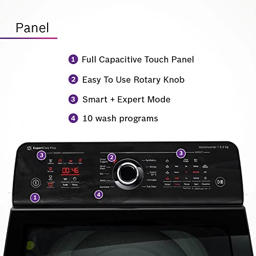 Bosch 6.5 Kg 5 Star Inverter Fully Automatic Top Load Washing Machine (WOI653S0IN, Silver, Anti tangle)