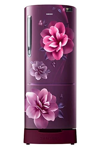 Samsung 192 L 3 Star inverter Direct Cool Single Door Refrigerator (RR20A282YCR/NL, Camellia Purple, Base stand drawer)