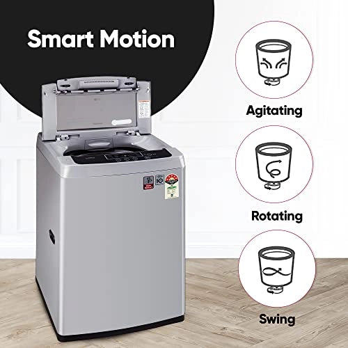 LG 6.5 Kg 5 Star Smart Inverter Fully-Automatic Top Loading Washing Machine (T65SKSF4Z, Middle Free Silver)