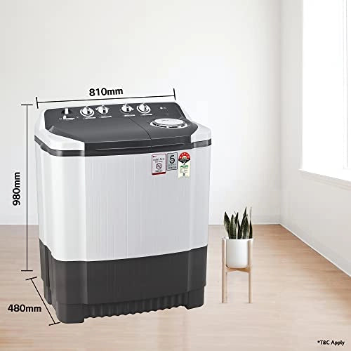 LG 7 Kg 5 Star Semi-Automatic Top Loading Washing Machine (P7020NGAZ, Dark Gray, Wind Jet Dry)