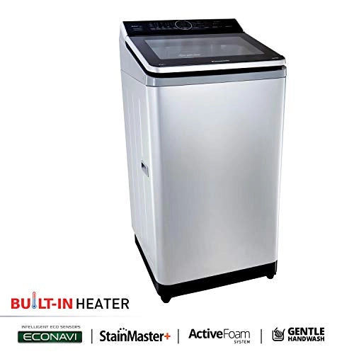 Panasonic Econavi 7 Kg 5 Star Built-In Heater Fully-Automatic Top Loading Washing Machine (NA-F70V9LRB, Silver)
