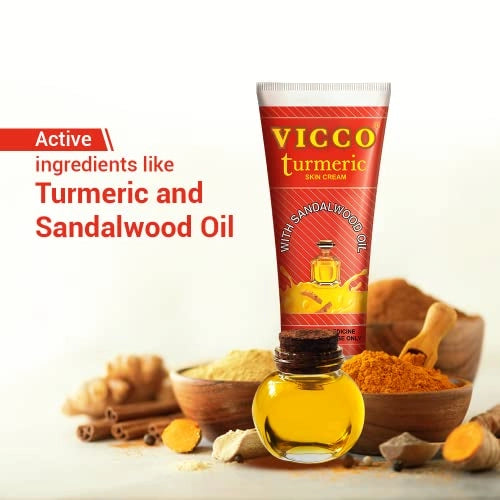 Vicco Turmeric Skin Cream With Turmeric and Sandalwood Oil For Healthy and Clear Skin 70 gm, (Pack of 3)