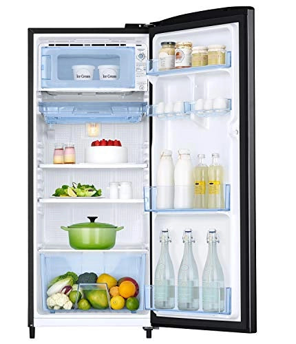 Samsung 192 L 3 Star inverter Direct Cool Single Door Refrigerator (RR20A272YCB/NL, Camellia Black)