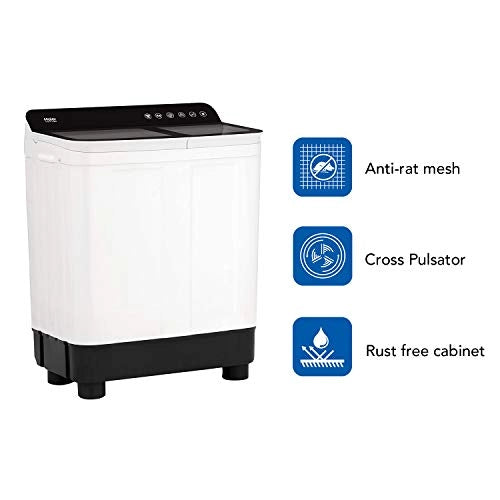 Haier 7 Kg Semi-Automatic Top Loading Washing Machine (HTW70-178BK, Black)