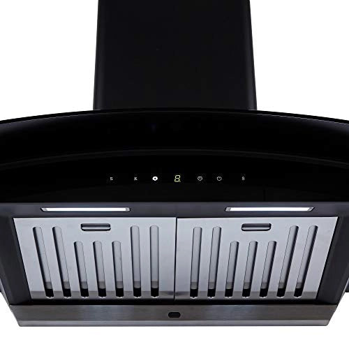 Whirlpool 90 cm 1100 m3/HR Auto-Clean Curved Glass Kitchen Chimney (CG 901 HAC HOOD, Baffle Filter, Touch Control, BK)