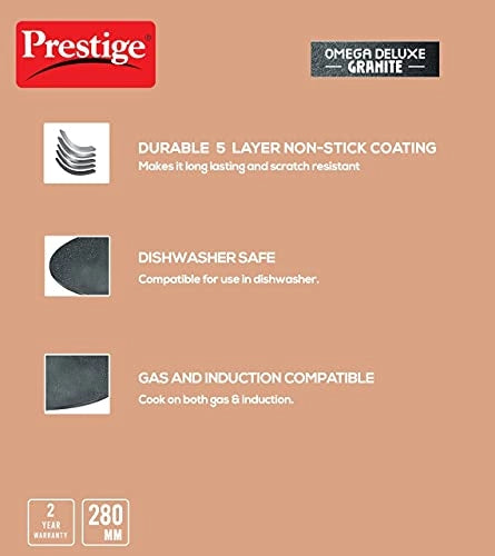 Prestige Omega Deluxe Granite Dosa Tawa, 280 MM