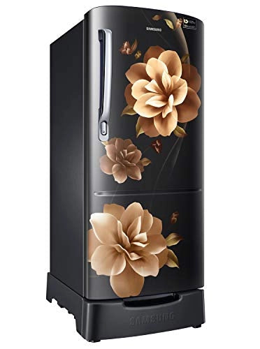 Samsung 192 L 3 Star inverter Direct Cool Single Door Refrigerator (RR20A282YCB/NL, Camellia Black, Base stand drawer)