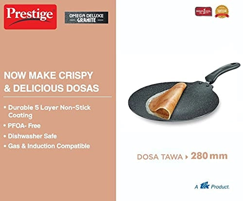 Prestige Omega Deluxe Granite Dosa Tawa, 280 MM