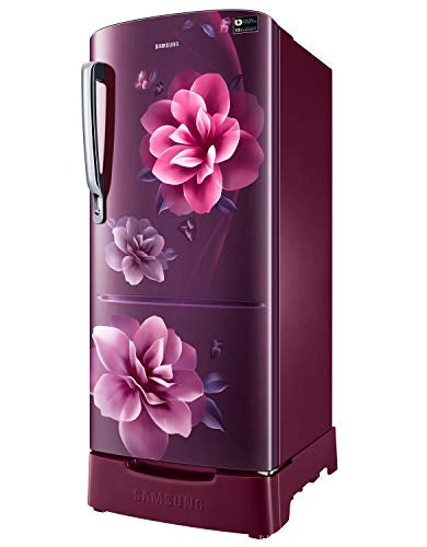 Samsung 192 L 3 Star inverter Direct Cool Single Door Refrigerator (RR20A282YCR/NL, Camellia Purple, Base stand drawer)