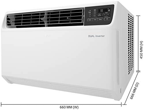 LG 1.5 Ton 5 Star Wi-Fi Inverter Window AC (Copper, 2020 Model, JW-Q18WUZA, White)