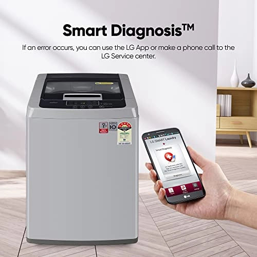 LG 6.5 Kg 5 Star Smart Inverter Fully-Automatic Top Loading Washing Machine (T65SKSF4Z, Middle Free Silver)
