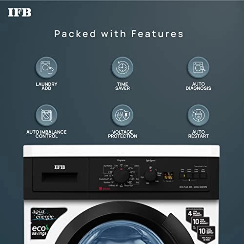 IFB 6 Kg 5 Star Front Load Washing Machine 2X Power Dual Steam (DIVA PLUS BXS 6008, White & Black, Hard Water Wash)