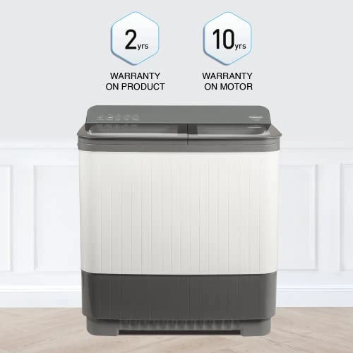 Panasonic 10 kg 5 Star Semi-Automatic Glass Lid Top Loading Washing Machine with Powerful Motor (NA-W100H6HRB, Grey)