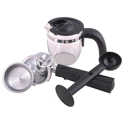 Morphy Richards New Europa glass carafe, filter basket, portafilter handle, scoop and tamper