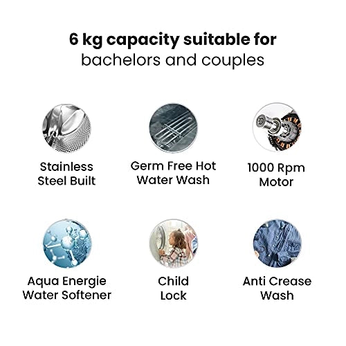 IFB 6 Kg 5 Star Fully-Automatic Front Loading Washing Machine (EVA ZXS, Silver, Cradle wash, 2D Wash technology)