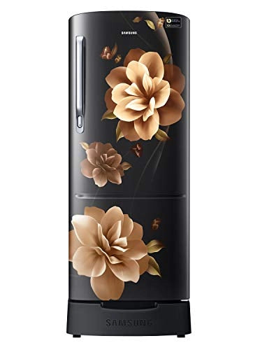 Samsung 192 L 3 Star inverter Direct Cool Single Door Refrigerator (RR20A282YCB/NL, Camellia Black, Base stand drawer)