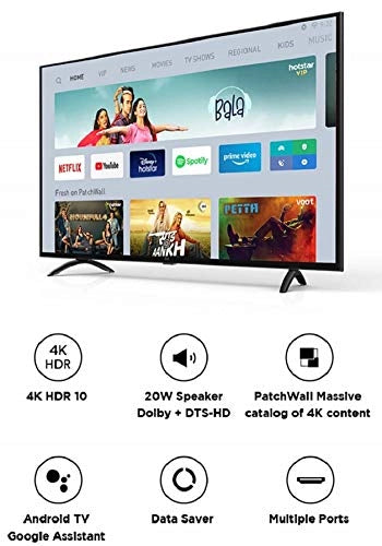 Mi 138.8 cm (55 Inches) 4K Ultra HD Android Smart LED TV 4X (Black)