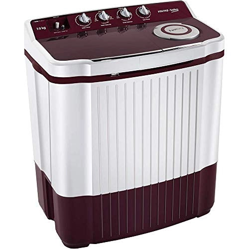 Voltas Beko 8 Kg Semi-Automatic Top Loading Washing Machine (WTT80DT, Burgundy)