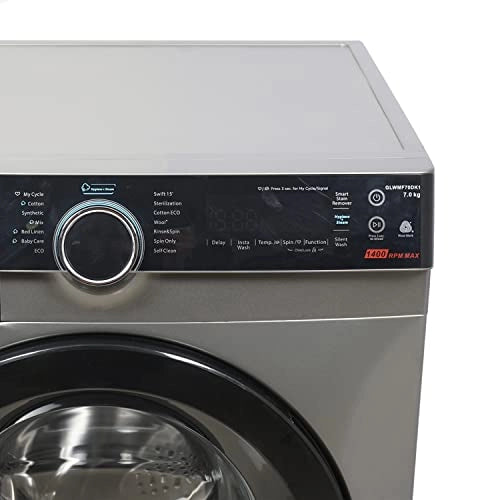Lloyd 7.0 kg Fully Automatic Front Load Washing Machine (GLWMF70DK1, Dark Inox)