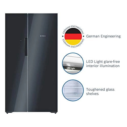 Bosch 655 L Frost Free Side-by-Side Refrigerator(KAN92LB35I, Black, Inverter Compressor)