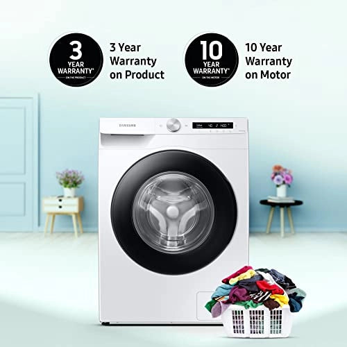 Samsung 8 Kg 5 Star Wi-Fi Inverter Fully-Automatic Front Loading Washing Machine (WW80T504NAW1TL, White, Heater)