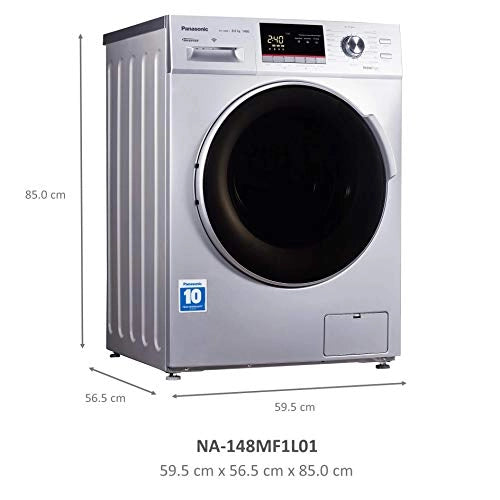 Panasonic 8Kg 5 Star Wifi Inverter Fully-Automatic Front Loading Washing Machine (NA-148MF1L01, Silver,Alexa Compatible)