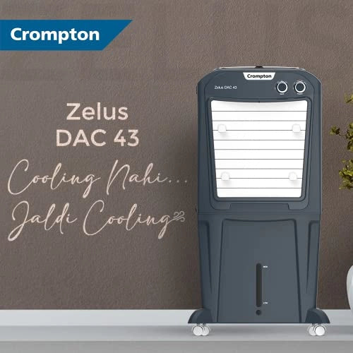 Crompton Zelus DAC Desert Air Cooler- 43L, with Honeycomb pads, Grey, (ACGC-ZELUSDAC43)