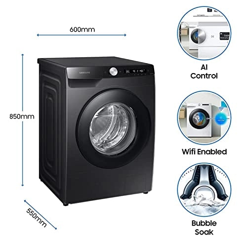 Samsung 8 Kg 5 Star AI Control & Wi-Fi, Fully-Automatic Front Loading Washing Machine (WW80T504DAB1TL, Digital Inverter)