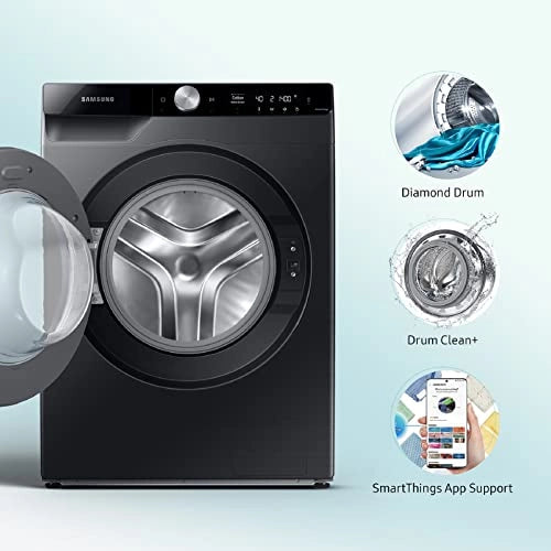 Samsung 8 Kg 5 Star Wi-Fi Inverter Fully-Automatic Front Loading Washing Machine (WW80T604DLB1TL, Black Caviar, Heater)