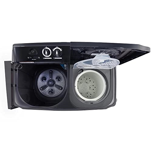 LG 11 கிலோ 5 ஸ்டார் செமி-ஆட்டோமேட்டிக் டாப் லோடிங் வாஷிங் மெஷின் (P1155SKAZ, மிடில் பிளாக், ரோலர் ஜெட் பல்சேட்டர்), பெரியது