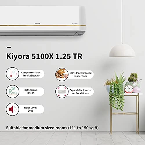 Hitachi 1.25 Ton 5 Star Inverter Split AC, extra large