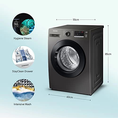Samsung 9 Kg 5 Star Inverter Fully-Automatic Front Loading Washing Machine (WW90T4040CX1TL, Inox, In-Built Heater)