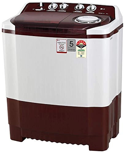 எல்ஜி 8 கிலோ 5 ஸ்டார் செமி-ஆட்டோமேட்டிக் டாப் லோடிங் வாஷிங் மெஷின் (P8035SRMZ, பர்கண்டி, காலர் ஸ்க்ரப்பர்)