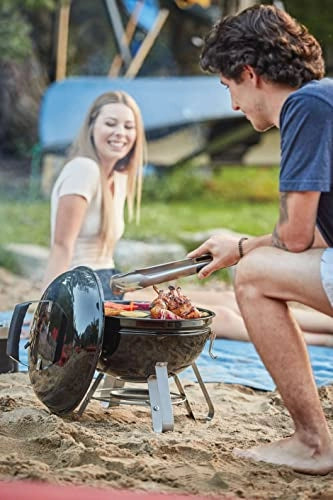 Napoleon 14 - INCH Portable Charcoal Grill - Black, (NK14K-LEG)