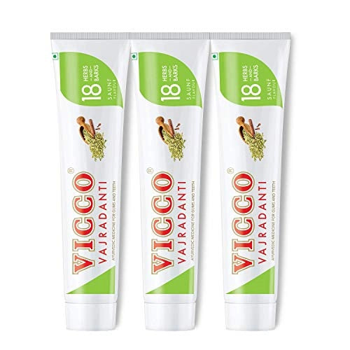 Vicco Vajradanti Ayurvedic Paste - Saunf Flavour, 160g (Pack of 3) - Promotes Healthy Teeth