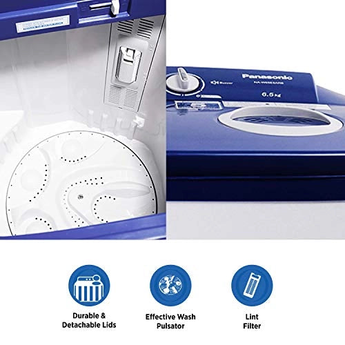 Panasonic 6.5 kg 5 Star Semi-Automatic Top Loading Washing Machine (NA-W65E5ARB, Blue, Powerful Motor)