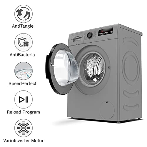 Bosch 6 kg 5 Star Fully Automatic Front Loading Washing Machine with In - built Heater (WLJ2016TIN, Luxe Silver )