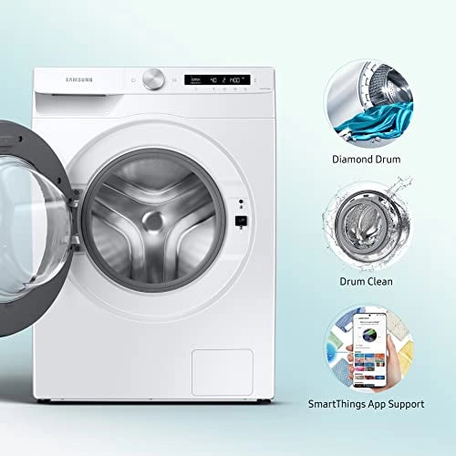 Samsung 8 Kg 5 Star Wi-Fi Inverter Fully-Automatic Front Loading Washing Machine (WW80T504NAW1TL, White, Heater)