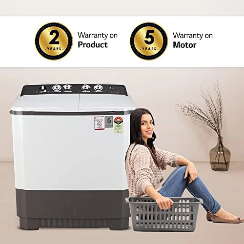 எல்ஜி 9 கிலோ 5 ஸ்டார் செமி-ஆட்டோமேட்டிக் டாப் லோடிங் வாஷிங் மெஷின் (P9040RGAZ, கிரே, லிண்ட் கலெக்டர்)
