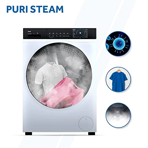 Haier Fully Automatic Washing Machine with Inverter Motor, Super Drum, Dual Spray (HW80-IM12929C, Ice White)