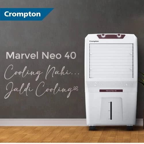 Crompton Marvel Neo Inverter Compatible Portable Desert Air Cooler (40L, White)