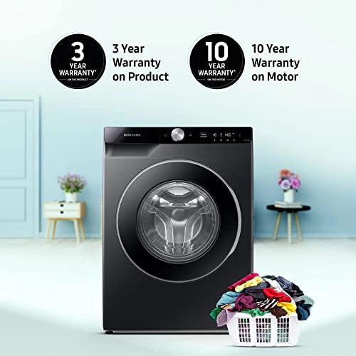 Samsung 8 Kg 5 Star Wi-Fi Inverter Fully-Automatic Front Loading Washing Machine (WW80T604DLB1TL, Black Caviar, Heater)