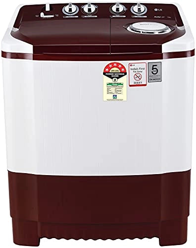 எல்ஜி 7 கிலோ 5 ஸ்டார் செமி-ஆட்டோமேட்டிக் டாப் லோடிங் வாஷிங் மெஷின் (P7010RRAZ, பர்கண்டி, ரோலர் ஜெட் பல்சேட்டர்), பெரியது