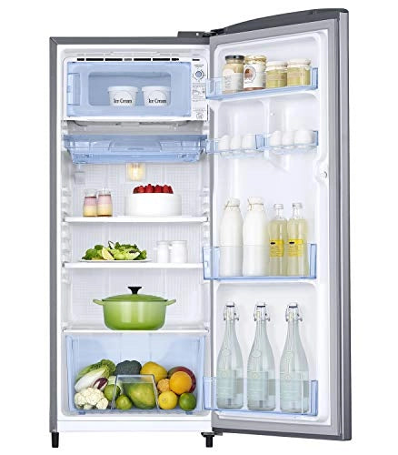 Samsung 192 L 2 Star with Inverter Single Door Refrigerator (RR20A2Y1BS8/NL, Silver, Elegant Inox)