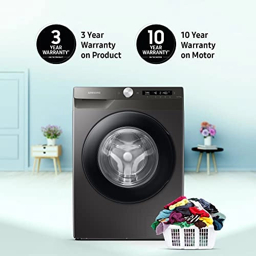 Samsung 9 Kg 5 Star Wi-Fi Inverter Fully-Automatic Front Loading Washing Machine (WW90T504DAN1TL, Inox, In-Built Heater)