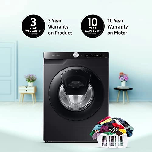 Samsung 8 Kg 5 Star Wi-Fi Inverter Fully-Automatic Front Loading Washing Machine (WW80T554DAB1TL, Black Caviar, Heater)