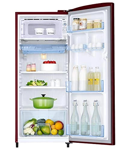 Samsung 192 L 1 Star Direct Cool Single Door Refrigerator (RR19A2YCA6R/NL, Mystic Overlay RED)